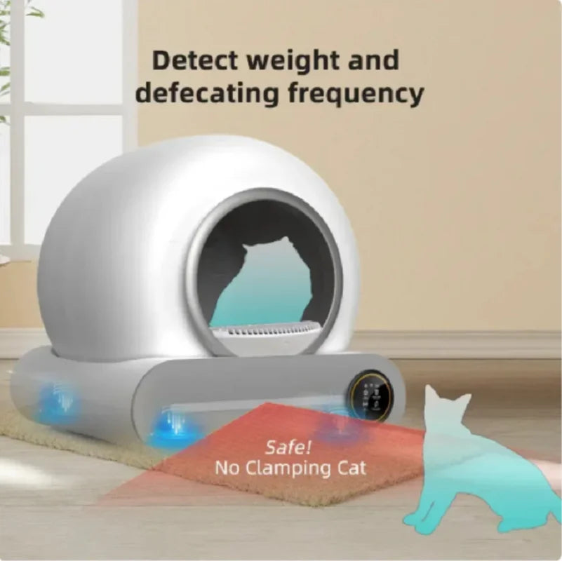 【English Version】Tonepie Automatic Smart Cat Litter Box Self Cleaning Fully Enclosed App Control Remove Odors Sandbox 65L