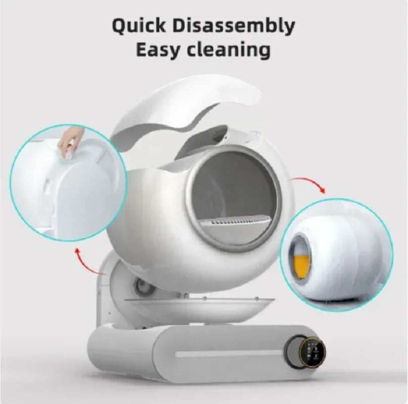 【English Version】Tonepie Automatic Smart Cat Litter Box Self Cleaning Fully Enclosed App Control Remove Odors Sandbox 65L