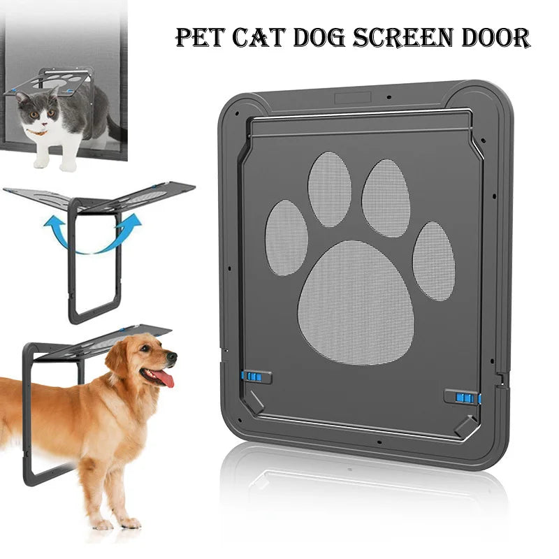 Pet Door Cat Dog Screen Door Lockable Magnetic Flap Screen Automatic Lock Door Suitable for Dogs and Cats Pet Screen Door