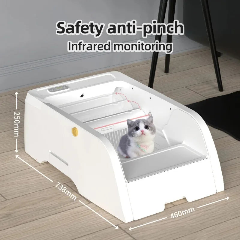 Self-cleaning Cat Litter Box Electric Automatic Cat Tray Open Ended Infrared Sensor Multiple Cat Suitable for Large Cats Product