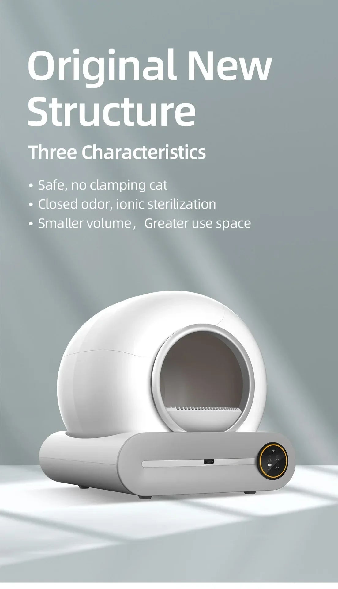 【English Version】Tonepie Automatic Smart Cat Litter Box Self Cleaning Fully Enclosed App Control Remove Odors Sandbox 65L
