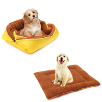 NNEAGS Yellow Dual-purpose Cushion Nest Cat Dog Bed Warm Plush Kennel Mat Pet Home Travel Essentials