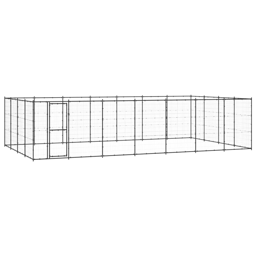 NNEVL Outdoor Dog Kennel Steel 33.88 m²