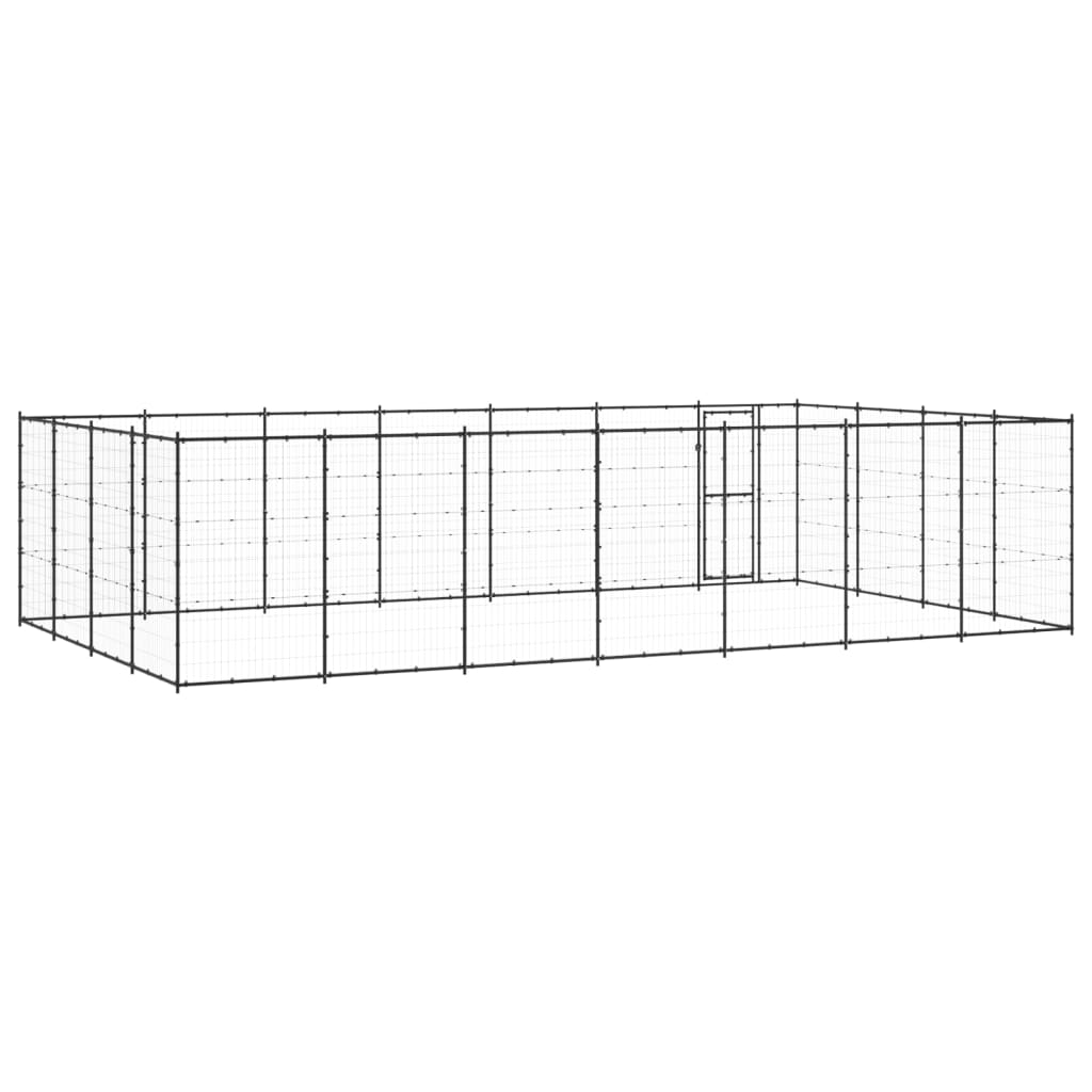 NNEVL Outdoor Dog Kennel Steel 33.88 m²