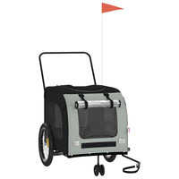 NNEVL Dog Bike Trailer Black and Grey Oxford Fabric and Iron