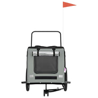 NNEVL Dog Bike Trailer Black and Grey Oxford Fabric and Iron