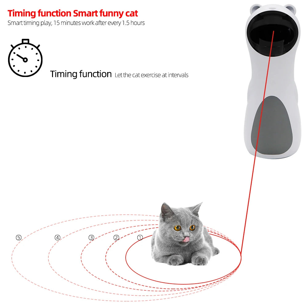 Automatic Cat Toys Interactive Smart Teasing Pet LED Laser Funny Toy Multi-Angle Exercise Training Entertaining Toys for Cat 50%