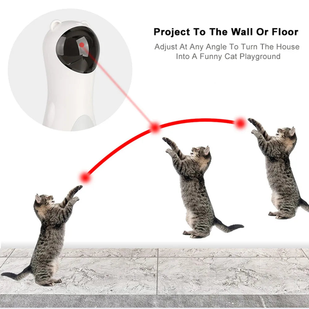 Automatic Cat Toys Interactive Smart Teasing Pet LED Laser Funny Toy Multi-Angle Exercise Training Entertaining Toys for Cat 50%