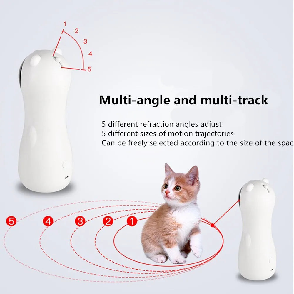 Automatic Cat Toys Interactive Smart Teasing Pet LED Laser Funny Toy Multi-Angle Exercise Training Entertaining Toys for Cat 50%