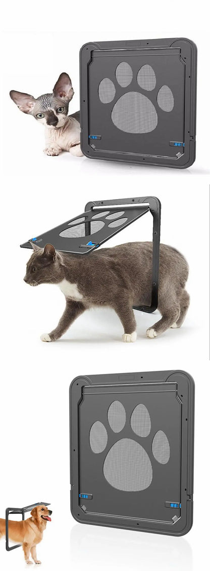 Pet Door Cat Dog Screen Door Lockable Magnetic Flap Screen Automatic Lock Door Suitable for Dogs and Cats Pet Screen Door