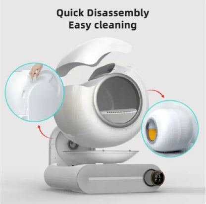 【English Version】Tonepie Automatic Smart Cat Litter Box Self Cleaning Fully Enclosed App Control Remove Odors Sandbox 65L