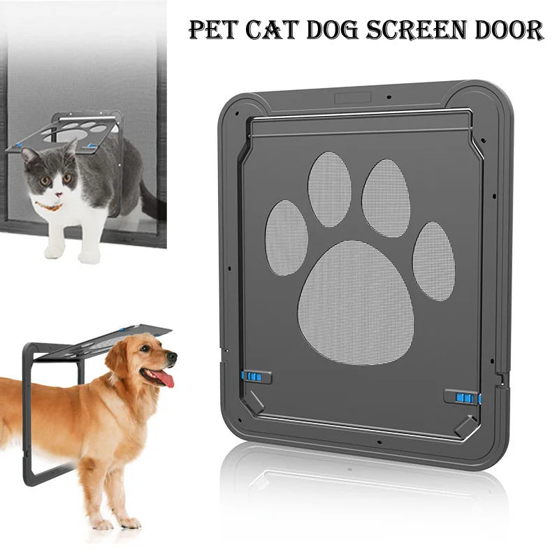 Pet Door Cat Dog Screen Door Lockable Magnetic Flap Screen Automatic Lock Door Suitable for Dogs and Cats Pet Screen Door