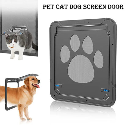 Pet Door Cat Dog Screen Door Lockable Magnetic Flap Screen Automatic Lock Door Suitable for Dogs and Cats Pet Screen Door
