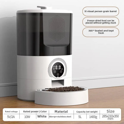 Smart Pet Feeder Cat Dog Food Dispenser Remote Control Automatic Feeder
