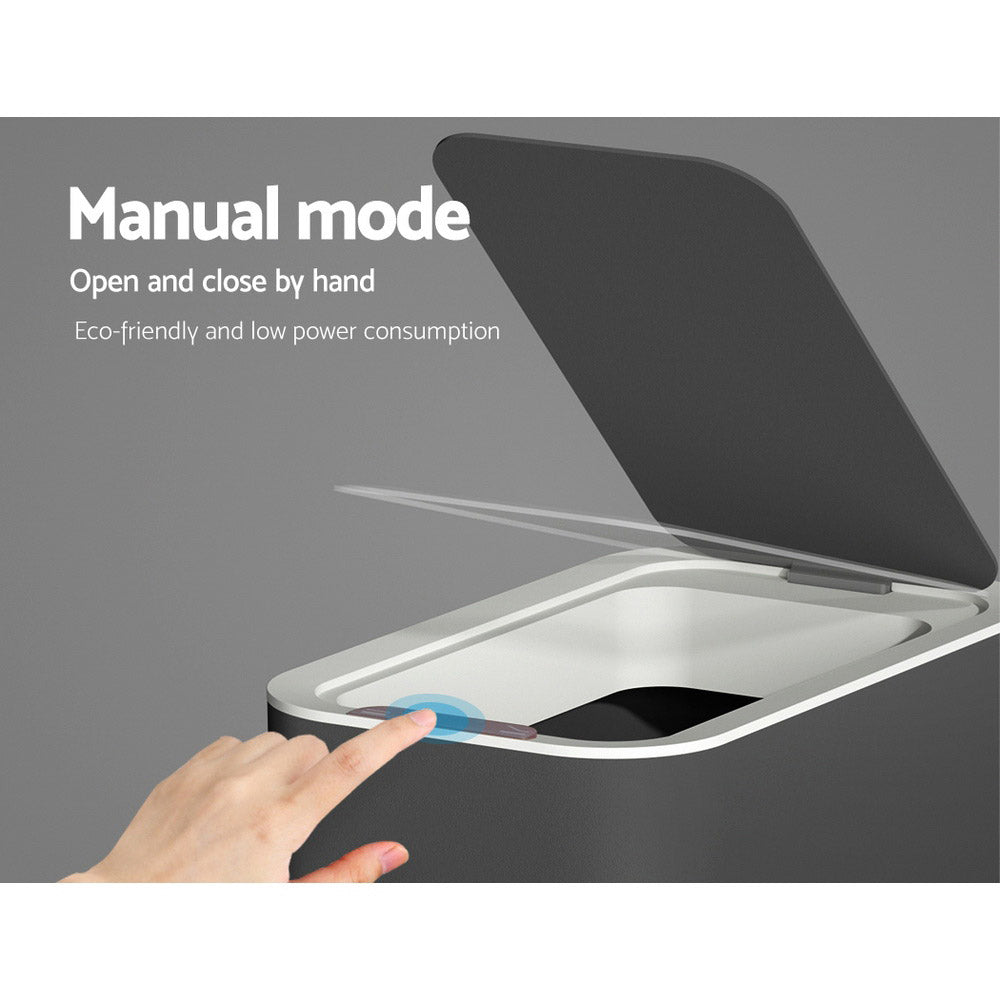 NNEDSZ 9L Motion Sensor Bin Rubbish Automatic Ash Black