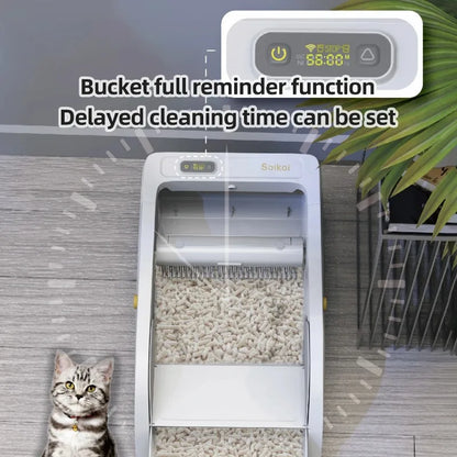 Self-cleaning Cat Litter Box Electric Automatic Cat Tray Open Ended Infrared Sensor Multiple Cat Suitable for Large Cats Product