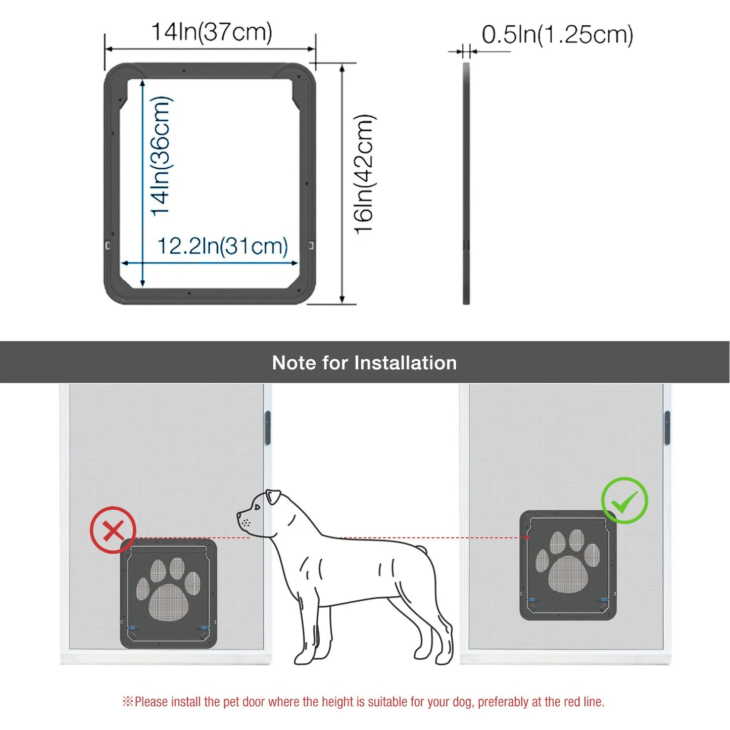 Pet Door Cat Dog Screen Door Lockable Magnetic Flap Screen Automatic Lock Door Suitable for Dogs and Cats Pet Screen Door