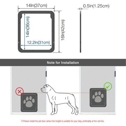 Pet Door Cat Dog Screen Door Lockable Magnetic Flap Screen Automatic Lock Door Suitable for Dogs and Cats Pet Screen Door