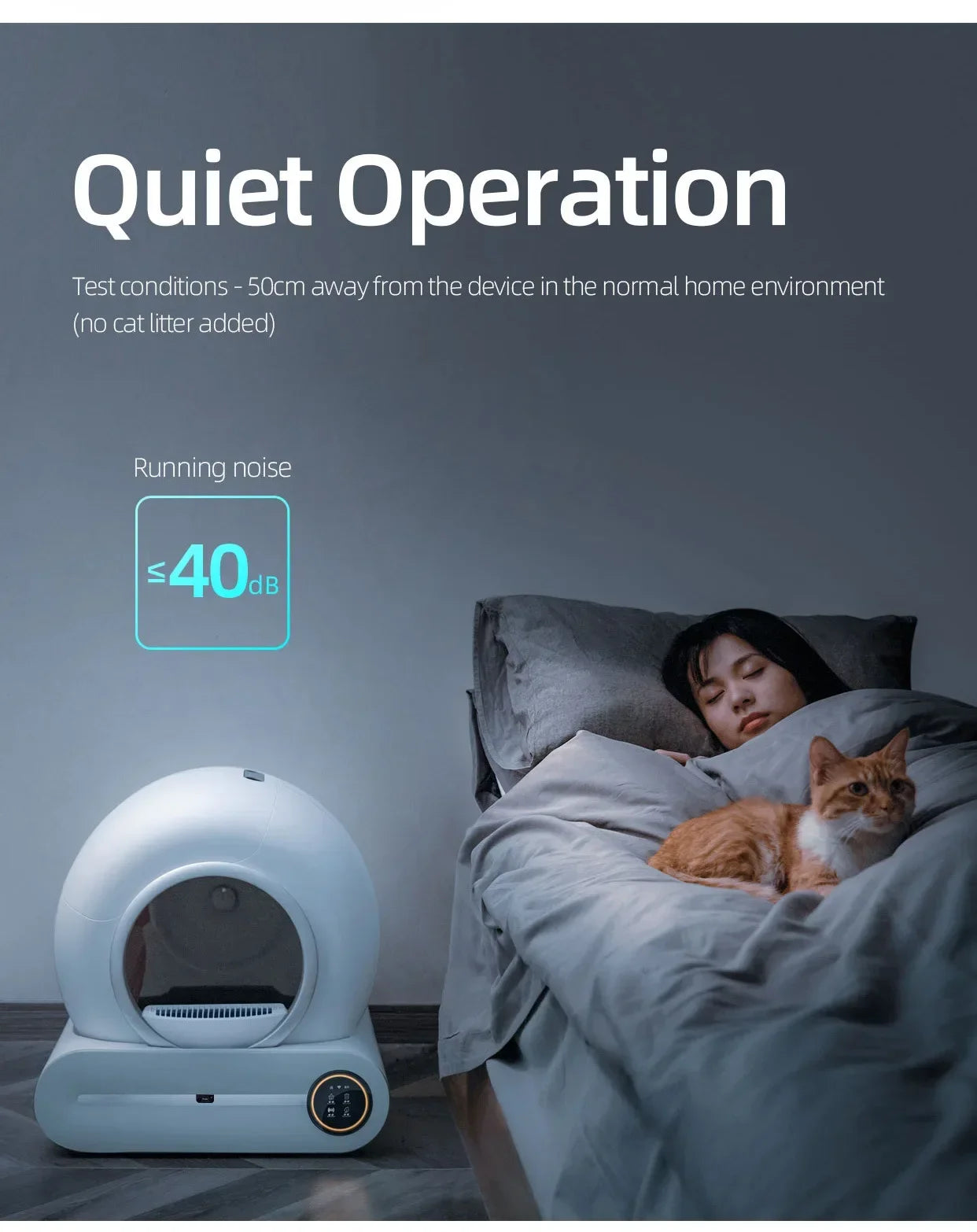 【English Version】Tonepie Automatic Smart Cat Litter Box Self Cleaning Fully Enclosed App Control Remove Odors Sandbox 65L