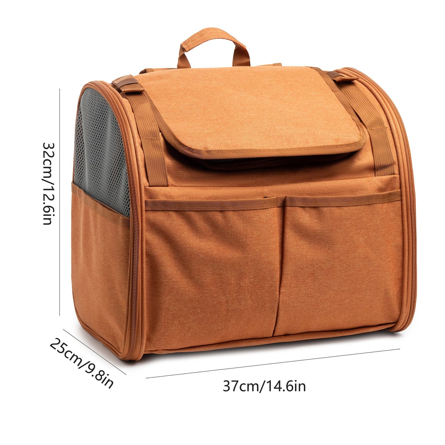 NNEDSZ Brown Pet Carrier Backpack - Comfortable and Stylish for Cats and Small Dogs