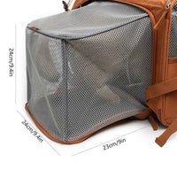 NNEDSZ Brown Pet Carrier Backpack - Comfortable and Stylish for Cats and Small Dogs