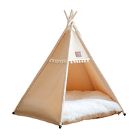Linen Pet Teepee Bed